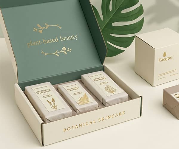 Embossed and debossed finish on a printed box