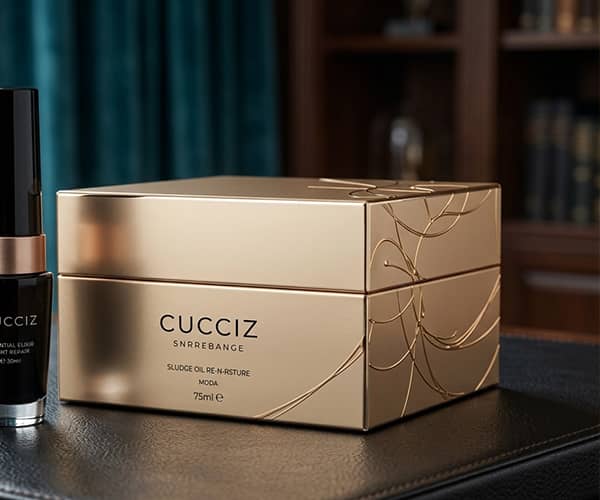 Hot stamping foil finish on a printed box