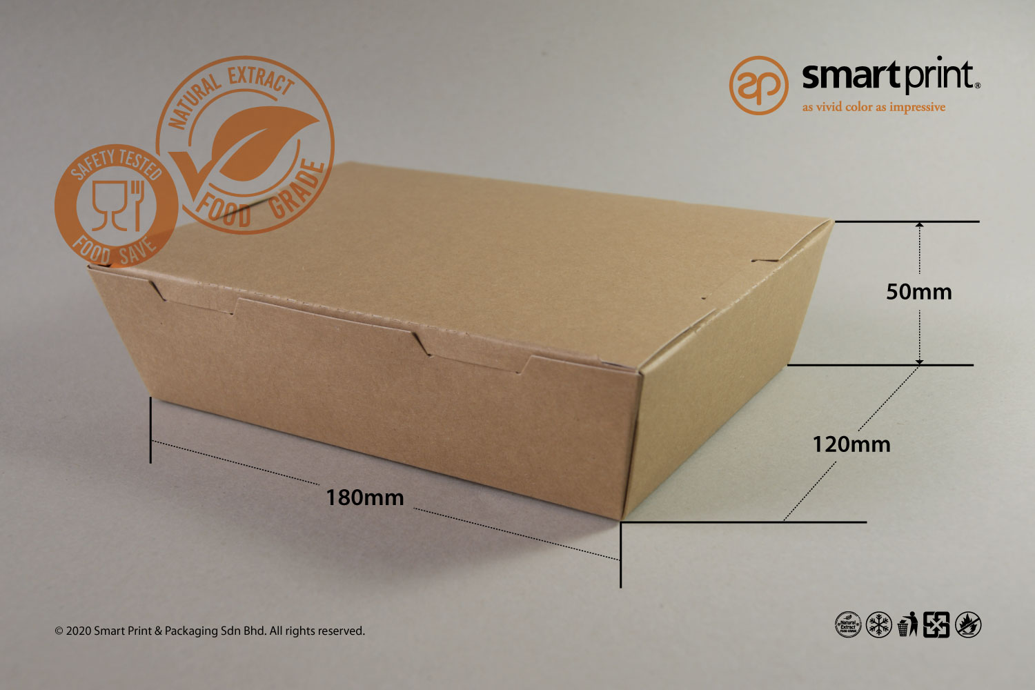 Custom food packaging box size option 1