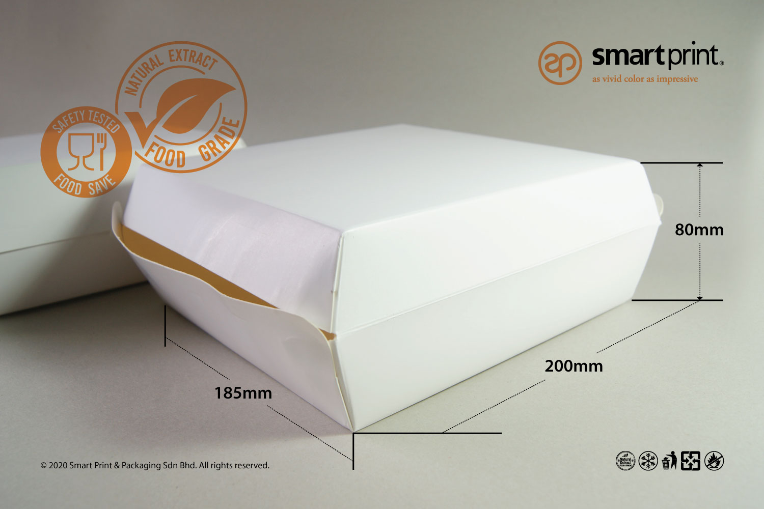 Custom food packaging box size option 2