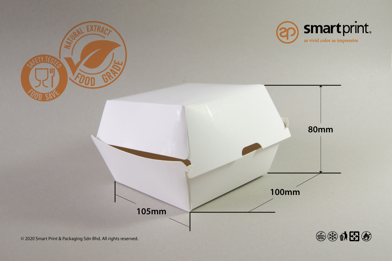 Custom food packaging box size option 3