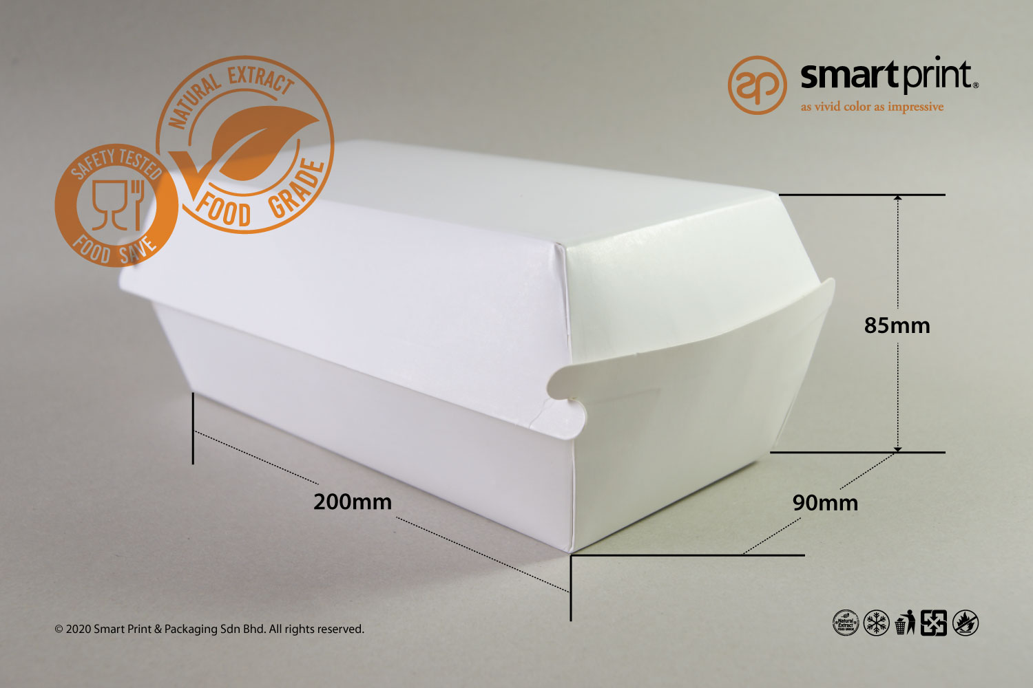 Custom food packaging box size option 5