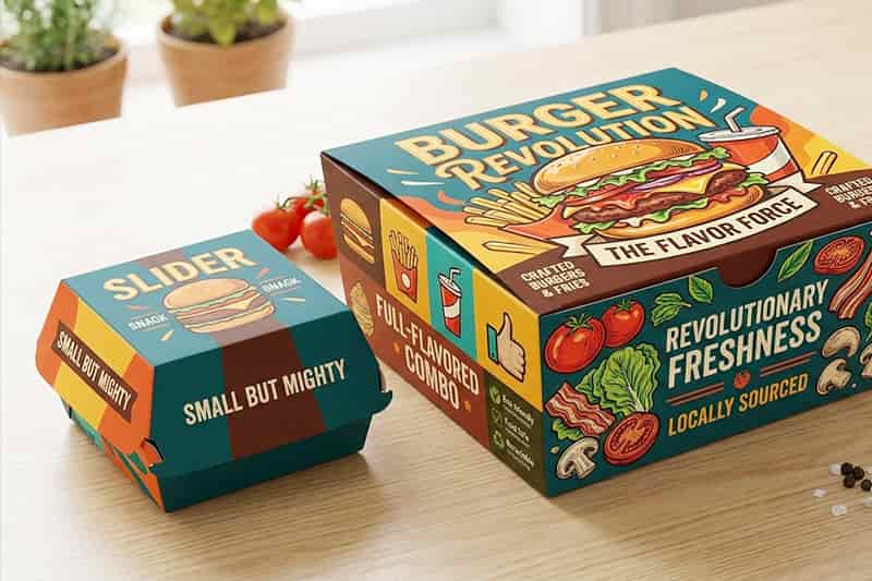 Burger Food Box Printing & Manufacturing