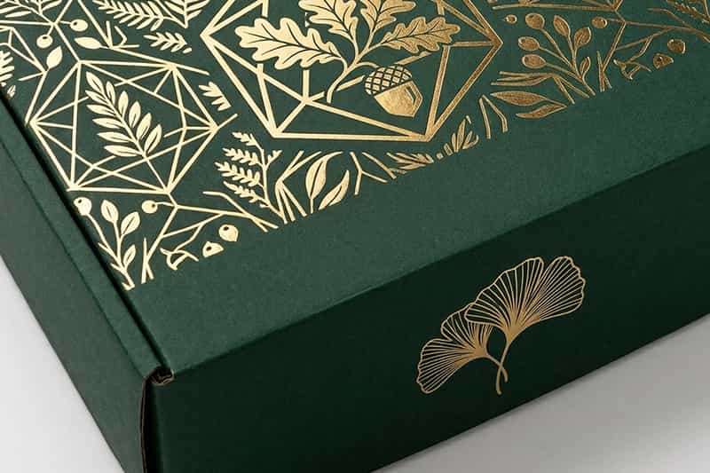 Foil hot stamping finish for printed packaging